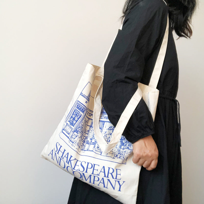 Eco-friendly Bag Thin Cotton Cloth Handbag Shoulder Bag Students