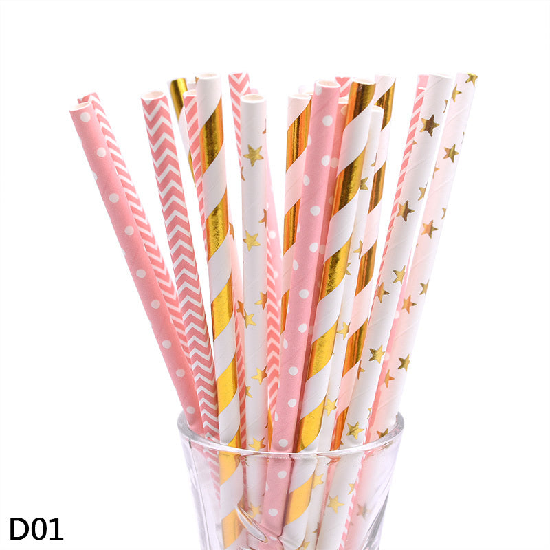 Color paper straws bronzing straws