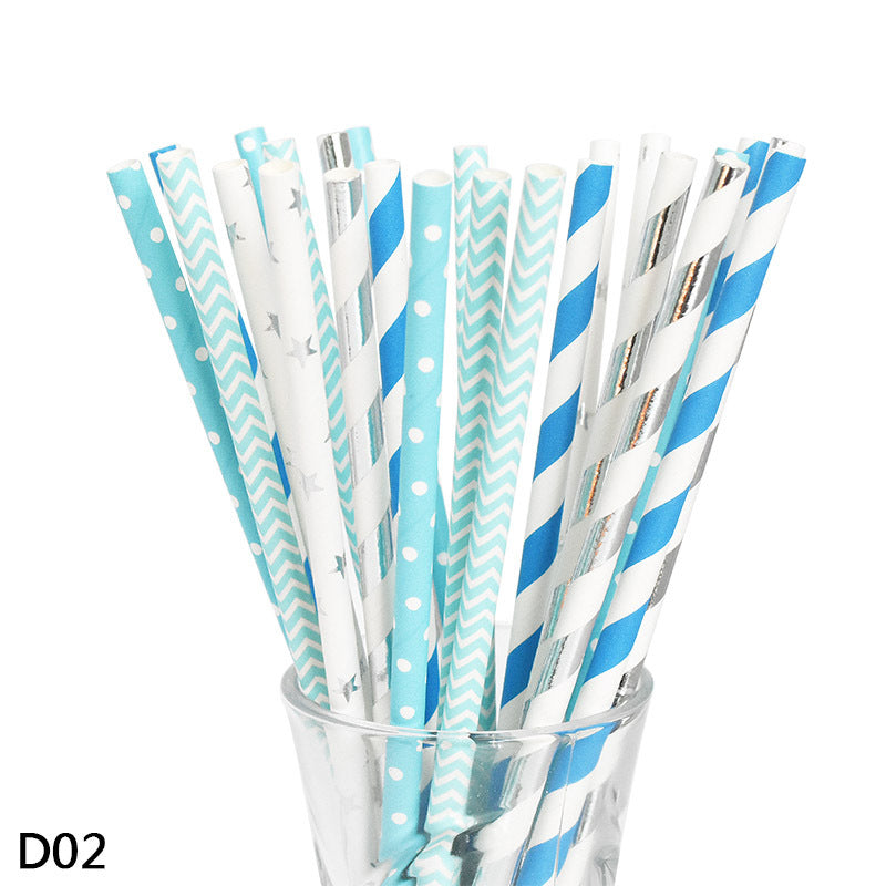 Color paper straws bronzing straws